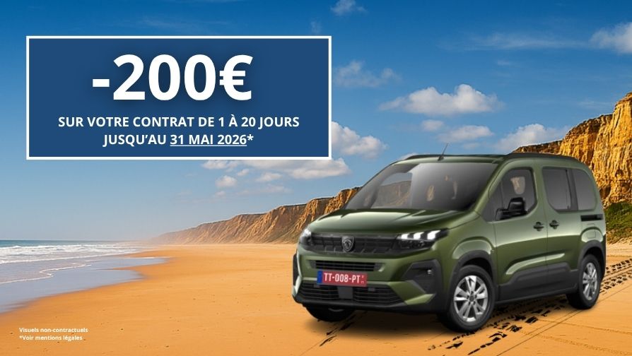 Remises exceptionnelles pour une réservation jusqu'à 20 jours.